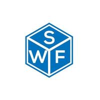 swf-Brief-Logo-Design auf schwarzem Hintergrund. swf kreative Initialen schreiben Logo-Konzept. swf Briefgestaltung. vektor