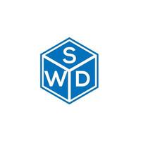 swd brev logotyp design på svart bakgrund. swd kreativa initialer brev logotyp koncept. swd brev design. vektor