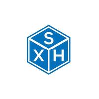 sxh-Buchstaben-Logo-Design auf schwarzem Hintergrund. sxh kreative Initialen schreiben Logo-Konzept. sxh Briefgestaltung. vektor