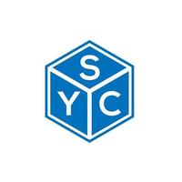 syc-Brief-Logo-Design auf schwarzem Hintergrund. syc kreative Initialen schreiben Logo-Konzept. syc-Briefgestaltung. vektor