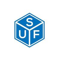 suf brev logotyp design på svart bakgrund. suf kreativa initialer brev logotyp koncept. suf bokstavsdesign. vektor