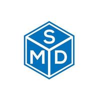 smd brev logotyp design på svart bakgrund. smd kreativa initialer brev logotyp koncept. smd brev design. vektor