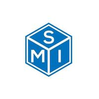 Smi-Brief-Logo-Design auf schwarzem Hintergrund. smi kreative Initialen schreiben Logo-Konzept. smi Briefgestaltung. vektor