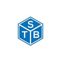 STB-Brief-Logo-Design auf schwarzem Hintergrund. stb kreative Initialen schreiben Logo-Konzept. stb Briefgestaltung. vektor