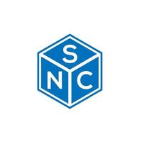 snc brev logotyp design på svart bakgrund. snc kreativa initialer brev logotyp koncept. snc bokstavsdesign. vektor