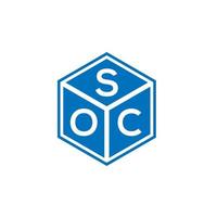 Soc-Brief-Logo-Design auf schwarzem Hintergrund. Soc kreative Initialen schreiben Logo-Konzept. Soc-Briefgestaltung. vektor