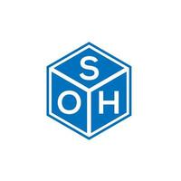 soh brev logotyp design på svart bakgrund. soh kreativa initialer brev logotyp koncept. soh bokstavsdesign. vektor