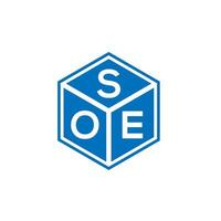 soe-Buchstaben-Logo-Design auf schwarzem Hintergrund. soe kreatives Initialen-Buchstaben-Logo-Konzept. soe Briefgestaltung. vektor