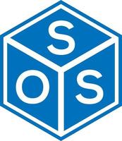 SOS-Brief-Logo-Design auf schwarzem Hintergrund. sos kreatives Initialen-Buchstaben-Logo-Konzept. sos Briefgestaltung. vektor