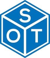 sot brev logotyp design på svart bakgrund. sot kreativa initialer brev logotyp koncept. sot bokstavsdesign. vektor