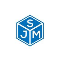 sjm-Buchstaben-Logo-Design auf schwarzem Hintergrund. sjm kreative Initialen schreiben Logo-Konzept. sjm Briefgestaltung. vektor