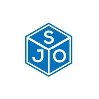 sjo brev logotyp design på svart bakgrund. sjo kreativa initialer bokstavslogotyp koncept. sjo bokstavsdesign. vektor