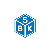 sbk brev logotyp design på svart bakgrund. sbk kreativa initialer brev logotyp koncept. sbk bokstavsdesign. vektor