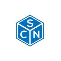 scn-Brief-Logo-Design auf schwarzem Hintergrund. scn kreative Initialen schreiben Logo-Konzept. scn Briefgestaltung. vektor