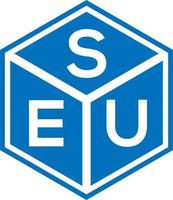 seu-Buchstaben-Logo-Design auf schwarzem Hintergrund. seu kreative Initialen schreiben Logo-Konzept. seu Briefgestaltung. vektor