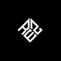 rez-Buchstaben-Logo-Design auf schwarzem Hintergrund. rez kreatives Initialen-Buchstaben-Logo-Konzept. rez Briefdesign. vektor