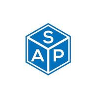 SAP-Brief-Logo-Design auf schwarzem Hintergrund. sap kreative Initialen schreiben Logo-Konzept. Design von SAP-Briefen. vektor