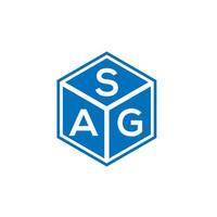 Sag-Brief-Logo-Design auf schwarzem Hintergrund. sag kreative Initialen schreiben Logo-Konzept. sag Briefdesign. vektor