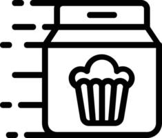 Cupcake-Liefersymbol mit Kartonverpackung oder zum Mitnehmen. vektor