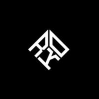 rko-Buchstaben-Logo-Design auf schwarzem Hintergrund. rko kreative Initialen schreiben Logo-Konzept. rko Briefgestaltung. vektor