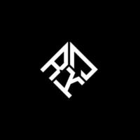 rkj-Buchstaben-Logo-Design auf schwarzem Hintergrund. rkj kreative Initialen schreiben Logo-Konzept. rkj Briefgestaltung. vektor