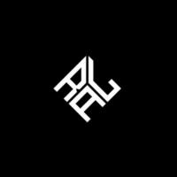 ral-brief-logo-design auf schwarzem hintergrund. ral kreative Initialen schreiben Logo-Konzept. ral Briefgestaltung. vektor