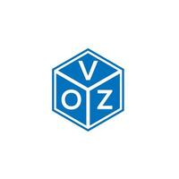 voz brev logotyp design på svart bakgrund. voz kreativa initialer brev logotyp koncept. voz brev design. vektor