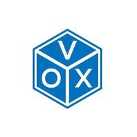 vox brev logotyp design på svart bakgrund. vox kreativa initialer brev logotyp koncept. vox brev design. vektor