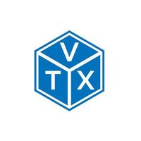 vtx-Buchstaben-Logo-Design auf schwarzem Hintergrund. vtx kreatives Initialen-Buchstaben-Logo-Konzept. vtx Briefgestaltung. vektor