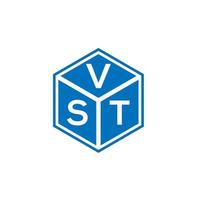 VST-Brief-Logo-Design auf schwarzem Hintergrund. vst kreatives Initialen-Buchstaben-Logo-Konzept. vst Briefgestaltung. vektor
