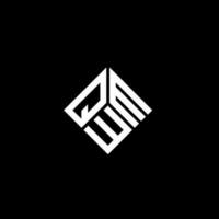 qwm-Brief-Logo-Design auf schwarzem Hintergrund. qwm kreative Initialen schreiben Logo-Konzept. qwm Briefgestaltung. vektor