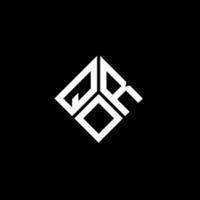 Webqor-Brief-Logo-Design auf schwarzem Hintergrund. qor kreatives Initialen-Buchstaben-Logo-Konzept. qor Briefgestaltung. vektor