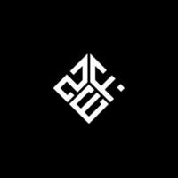 zef-Buchstaben-Logo-Design auf schwarzem Hintergrund. zef kreative Initialen schreiben Logo-Konzept. zef Briefgestaltung. vektor