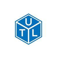 utl-Buchstaben-Logo-Design auf schwarzem Hintergrund. utl kreative Initialen schreiben Logo-Konzept. UTL-Briefgestaltung. vektor