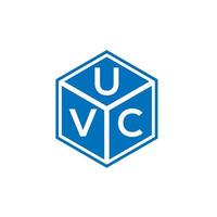 UVC-Brief-Logo-Design auf schwarzem Hintergrund. uvc kreative Initialen schreiben Logo-Konzept. UVC-Briefgestaltung. vektor