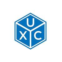 uxc-Buchstaben-Logo-Design auf schwarzem Hintergrund. uxc kreative Initialen schreiben Logo-Konzept. uxc Briefdesign. vektor
