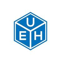 ueh-Buchstaben-Logo-Design auf schwarzem Hintergrund. ueh kreative Initialen schreiben Logo-Konzept. äh Briefgestaltung. vektor