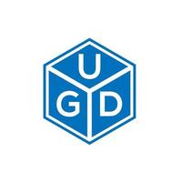 ugd-Buchstaben-Logo-Design auf schwarzem Hintergrund. ugd kreative Initialen schreiben Logo-Konzept. ugd-Briefgestaltung. vektor