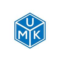 umk-Buchstaben-Logo-Design auf schwarzem Hintergrund. umk kreative Initialen schreiben Logo-Konzept. umk Briefgestaltung. vektor