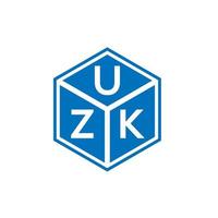 uzk-Buchstaben-Logo-Design auf schwarzem Hintergrund. uzk kreative Initialen schreiben Logo-Konzept. uzk Briefgestaltung. vektor