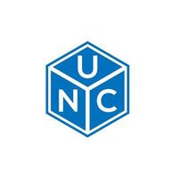 unc brev logotyp design på svart bakgrund. unc kreativa initialer brev logotyp koncept. unc bokstavsdesign. vektor