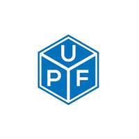 UPF-Brief-Logo-Design auf schwarzem Hintergrund. upf kreative Initialen schreiben Logo-Konzept. upf Briefgestaltung. vektor