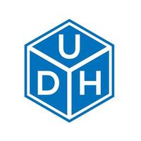 udh-Buchstaben-Logo-Design auf schwarzem Hintergrund. udh kreative Initialen schreiben Logo-Konzept. udh Briefgestaltung. vektor
