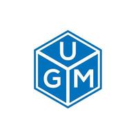 ugm-Buchstaben-Logo-Design auf schwarzem Hintergrund. ugm kreative Initialen schreiben Logo-Konzept. ugm Briefgestaltung. vektor