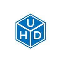 uhd-Buchstaben-Logo-Design auf schwarzem Hintergrund. uhd kreatives Initialen-Buchstaben-Logo-Konzept. uhd Briefgestaltung. vektor