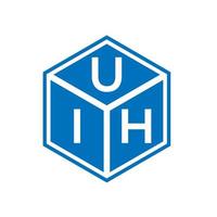 uih bokstav logotyp design på svart bakgrund. uih kreativa initialer bokstavslogotyp koncept. uih bokstavsdesign. vektor