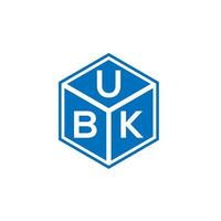 ubk-Brief-Logo-Design auf schwarzem Hintergrund. ubk kreative Initialen schreiben Logo-Konzept. ubk Briefgestaltung. vektor