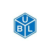 ubl-Buchstaben-Logo-Design auf schwarzem Hintergrund. ubl kreatives Initialen-Brief-Logo-Konzept. ubl Briefgestaltung. vektor