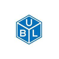 ubl brev logotyp design på svart bakgrund. ubl kreativa initialer brev logotyp koncept. ubl bokstavsdesign. vektor