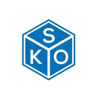 sko-Buchstaben-Logo-Design auf schwarzem Hintergrund. sko kreative Initialen schreiben Logo-Konzept. Sko-Buchstaben-Design. vektor